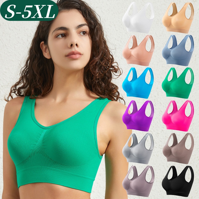 T Shirt Bra Seamless - 여성용 심리스 푸쉬업 브라 스포츠 브라렛