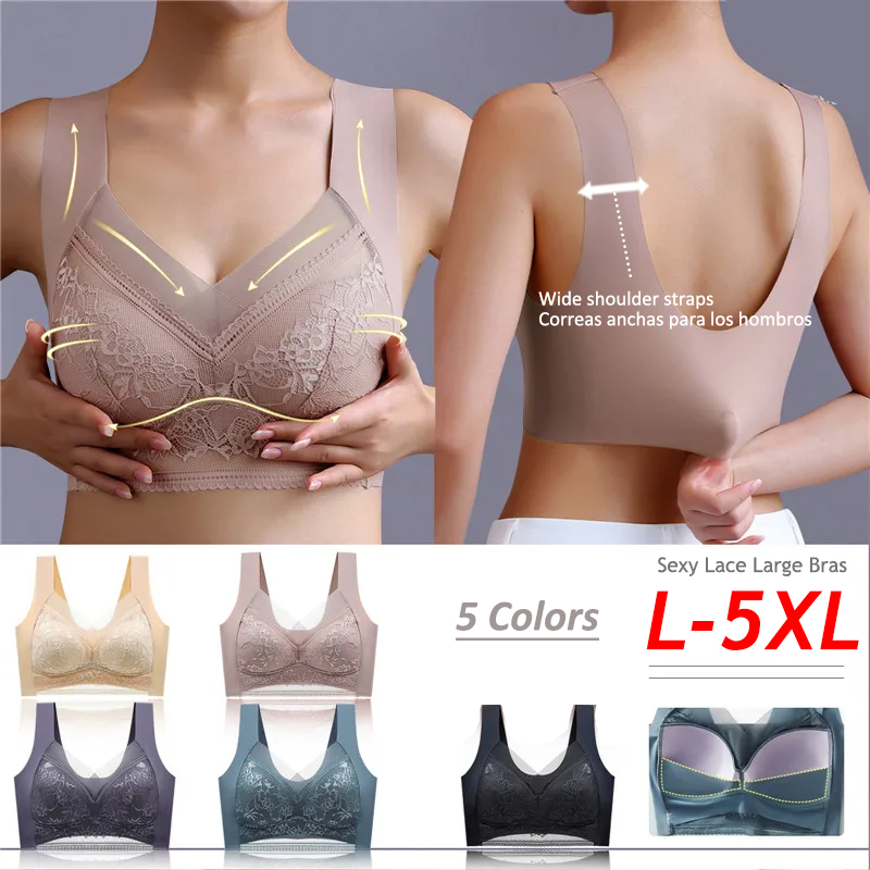 L-5XL 여성용 대형 브라 푸쉬업 아이스 실크 심리스 - Mastectomy Bra Pocket 리뷰 및 가격